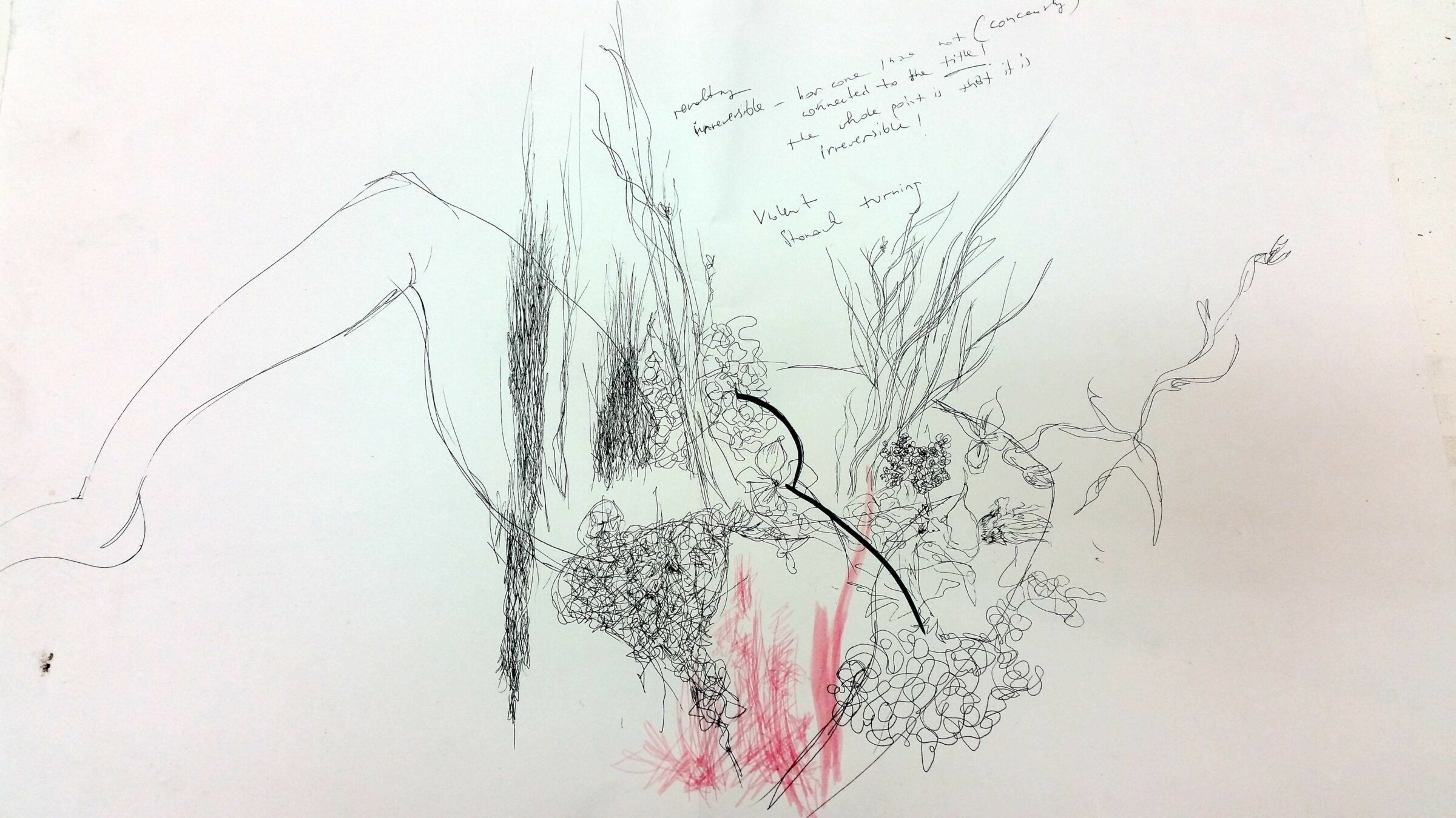 Relating III, 59 x 84cm, felt pen, marker, biro on paper, 2014.